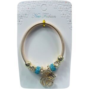 Fashion Gold and Blue GG Stretch Charm Bracelet